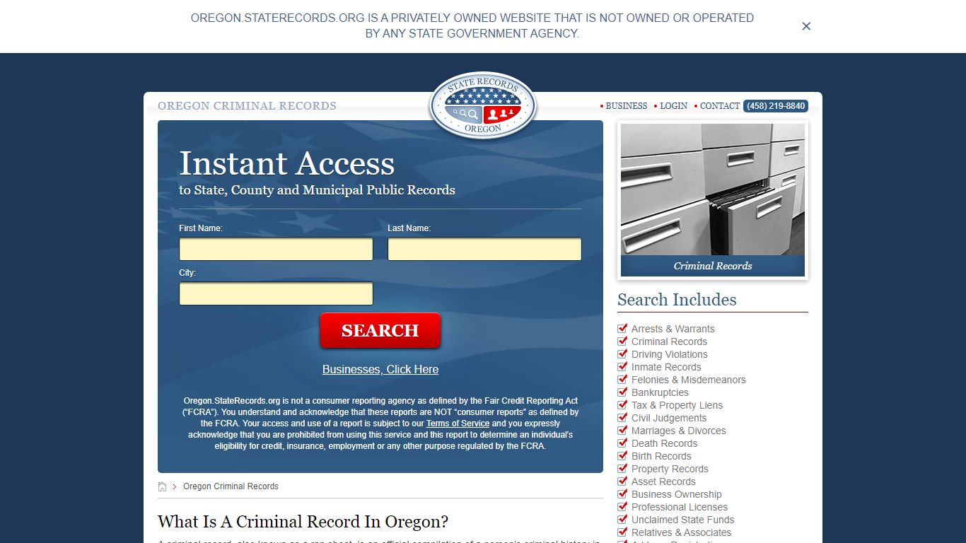 Oregon Criminal Records | StateRecords.org